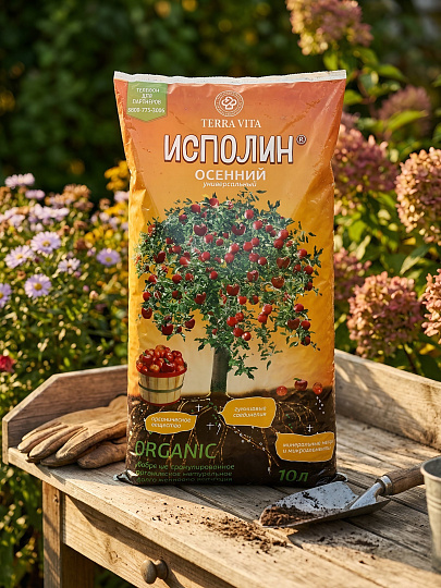 Удобрение Осеннее, органоминеральное, гранулы, 10 л, Исполин