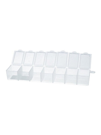 Контейнер для мелочей, пластик, 7 секций, 7 ячеек, с подвесом, 15.3х3.4х2.4 см, прозрачный, К-35