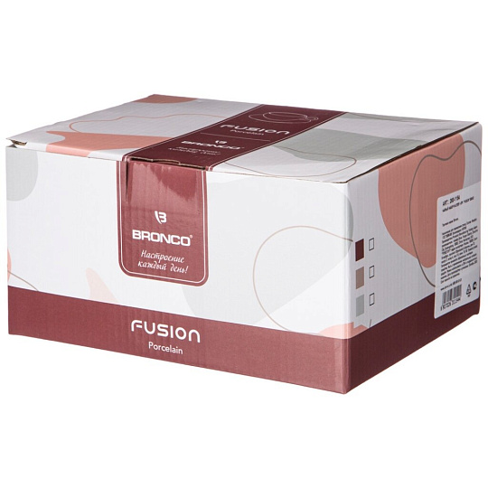 Чайная пара фарфор, 2 предмета, на 1 персону, 290 мл, Bronco, Fusion Брусничная, 263-1012