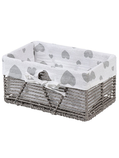 Корзина 26х16х13 см, прямоугольная, плетеная, серая, Y4-7911