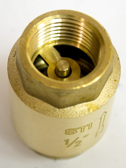 Клапан обратный 1/2&quot;, латунь, DN 15, пружинный, New, STI