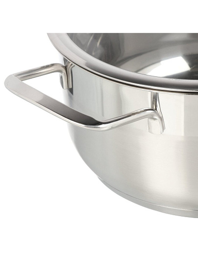 Кастрюля нержавеющая сталь, 4 л, крышка стекло, RasheL, R-40, индукция