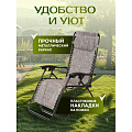 Шезлонг пляжный складной, металл, 165х65х110 см, 100 кг, 2 положения спинки, коричнево-серый, Green Days - фото 21