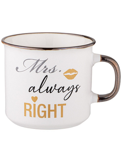 Кружка фарфор, 280 мл, MRS. ALWAYS RIGHT, Lefard, 260-969