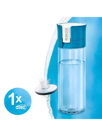 Фильтр-бутылка Brita, Fill&amp;Go Vital, для холодной воды, 1 ступ, 0.6 л, синий, 1021529
