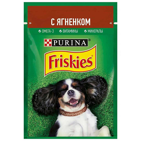 Корм для животных Friskies, для собак, кусочки в соусе, ягненок, 0042046044