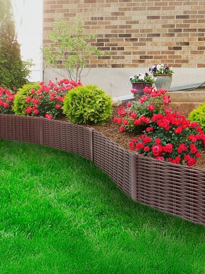 Забор декоративный пластик, Мастер сад, Лоза, 18х230 см, коричневый