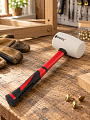 Киянка 450 г, резина, белая, рукоятка фибергласовая, Bartex - фото 4