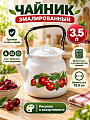 Чайник сталь, эмалированное покрытие, 3.5 л, Сибирские товары, Вишневый сад, в ассортименте, С2716*55/П*55/3*55