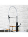 Смеситель для кухни, Frap, гибкий излив, с картриджем, черно-белый, F4452-7 - фото 6