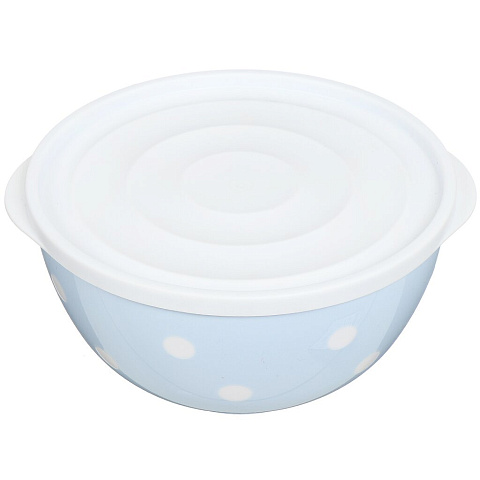 Салатник пластик, круглый, 19.7 см, 2 л, с крышкой, Marusya, Berossi, ИК 21608000, светло-голубой