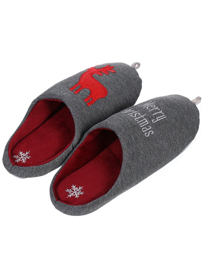 Тапки для мужчин, серые, р. 41-42, закрытые, Олень, A210098