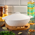 Кастрюля для запекания керамика, 20х32х8.5 см, 2 л, овальная, с крышкой, Антарктида, Y6-10219/Y4-9182