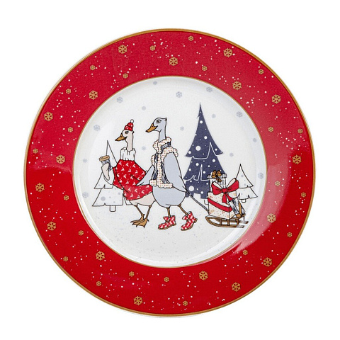 Тарелка закусочная, фарфор, 20 см, кругл, Family Christmas, Lefard, 425-120