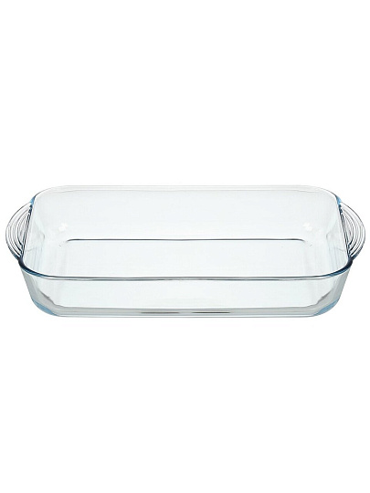 Форма для запекания стекло, 25х40х6 см, 3.85 л, прямоугольная, с крышкой, Borcam, 59124GREY