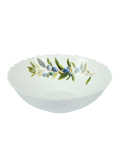 Салатник стеклокерамика, круглый, 18х5.5 см, 0.7 л, Олива, Jewel, ПС00173-58