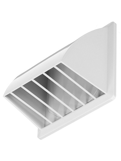 Выход стенной пластик, вытяжной, 175х175 мм, с обратным клапаном, с фланцем D125, белый, Event, 175К125ФВ бел