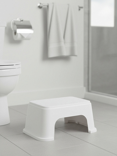 Табурет-подставка 335х250х157 мм, белый, прямоугольный, Альтернатива, М8752