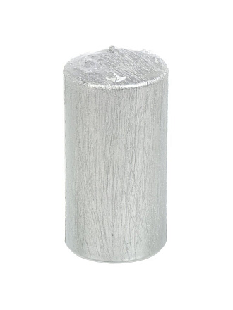 Свеча декоративная, 10х5 см, столбик, серебро, Винтаж, лакированная, 500185