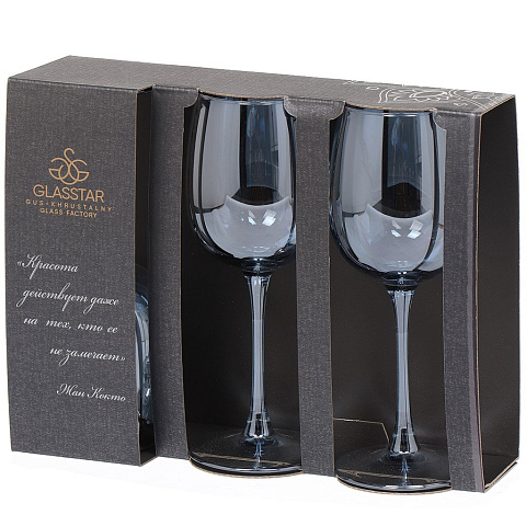 Бокал для вина, 420 мл, стекло, 3 шт, Glasstar, Радуга черное море, RNBS_8166_11