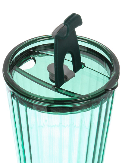 Стакан 450 мл, стекло, Грин, с трубочкой, B060511