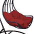 Подвесное кресло Кокон, 1-мест, 90х200 см, 100 кг, Лиана, черное, ротанг, подушка бордовая, D487, 3 части - фото 2