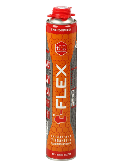 Пена-утеплитель Profflex, T-flex, профессиональная, 100 л, 850 мл, 940 г, всесезонная, 00454