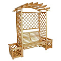 Скамейка садовая деревянная Минибеседка, 215х97х220 см