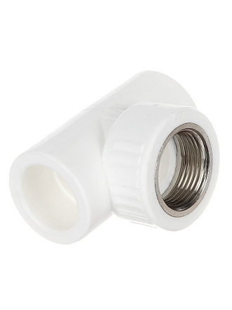 Тройник комбинированный полипропилен, d32х1/2'', внутренняя резьба, белый, Valfex