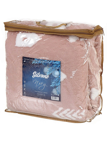 Плед 1.5-спальный, 150х200 см, микрофибра, 100% полиэстер, Silvano, Домики, кофе с молоком, AI-1504010