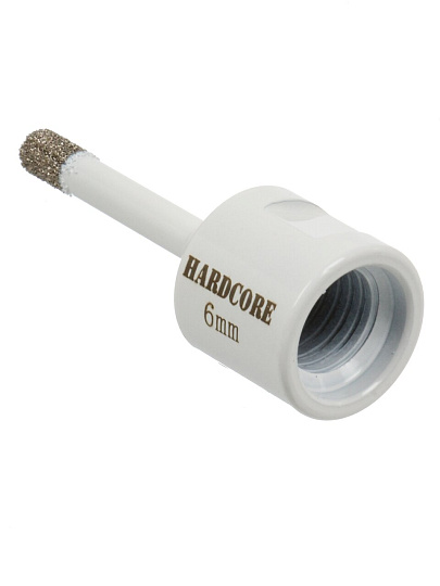 Коронка алмазная, по керамограниту, Hardcore, М14, диаметр 6 мм, для УШМ, 155006