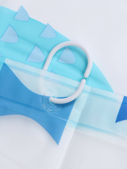 Штора для ванной 180х180 см, Peva, Элика-5, голубая, Y4-11174