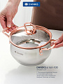 Кастрюля нержавеющая сталь, 1.8 л, крышка стекло, Daniks, Карлин, GS-01332G-16, серебристая, индукция - фото 6