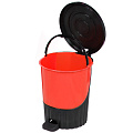 Контейнер для мусора пластик, 8 л, круглый, педаль, красный, Dunya Plastik, 01061 - фото 2