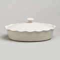 Форма для запекания керамика, 24х33х13 см, 2 л, овальная, с крышкой, Agness, Beige, 780-127