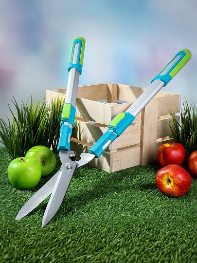 Кусторез 740 мм, телескопические рукоятки, Grandy, рукоятка алюминий, 402517