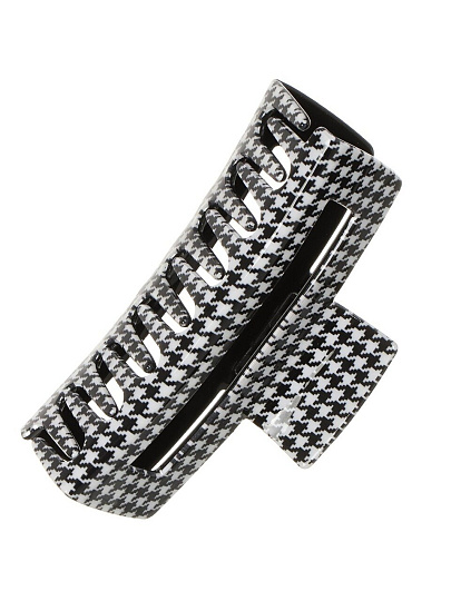 Заколка для волос Гусиная лапка, 11.5 см, пластик, черно-белый, TH11-09