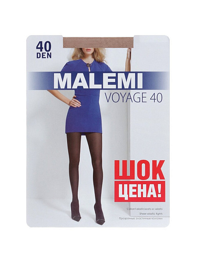 Колготки Malemi, Voyage, 40 DEN, р. 2, daino/загар, с шортиками и прозрачным мыском