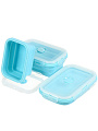 Контейнер пищевой пластик, 350 мл, 13х12х3 см, голубой, прямоугольный, складной, Y4-6486 - фото 9