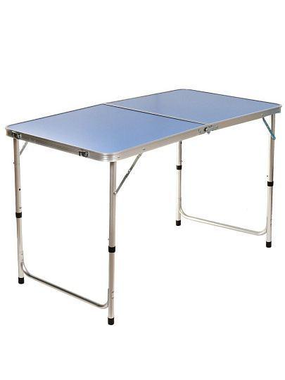 Стол складной металл, прямоугольный, 120х60х55.5 см, столешница МДФ, голубой, Green Days, YTFT044-blue