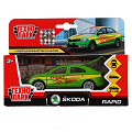 Машина Технопарк, Skoda Rapid Cпорт, 12 см, инерционная, открывающие двери и багажник, SB-18-22-SR-S(G)-WB