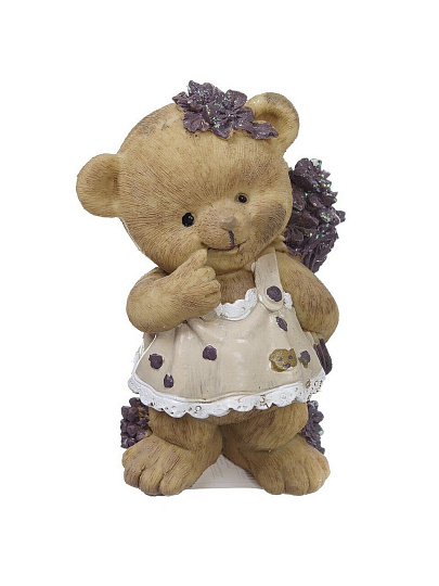 Фигурка декоративная Мишка с букетом, 14.5 см, Y6-2242