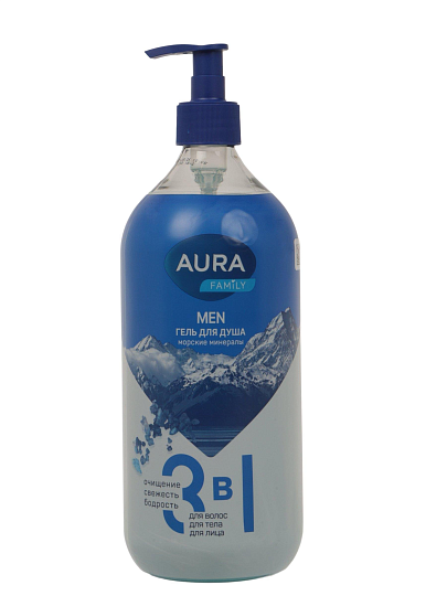 Гель для душа Aura, Family Men Морские минералы, для мужчин, 1 л