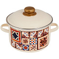 Кастрюля эмалированная сталь, 3 л, с крышкой, крышка сталь, Appetite, Vostok, 1RD181М, индукция