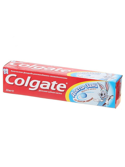 Зубная паста Colgate, Доктор заяц вкус жвачки, для детей, 50 мл
