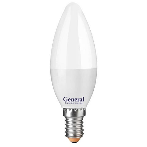 Лампа светодиодная E14, 15 Вт, 230 В, свеча, 4500 К, нейтральный белый свет, General Lighting Systems, CF, 661096