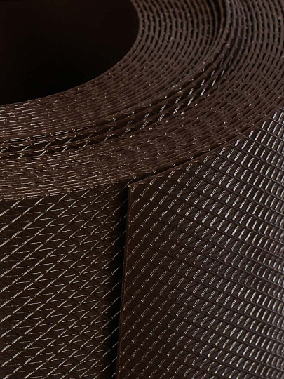 Лента бордюрная для газонов, пластмасса, 30х900 см, прямая, коричневая, Протэкт, БЛ-30/9