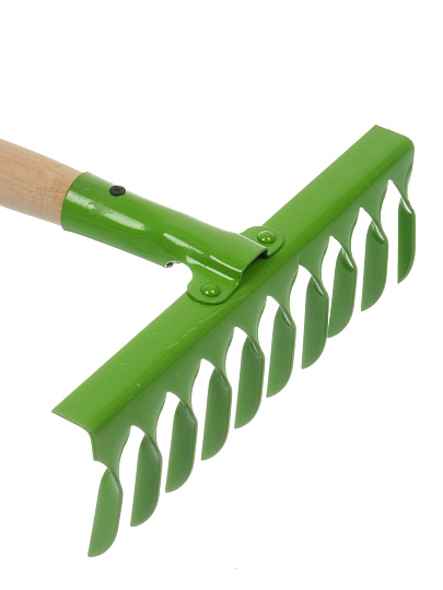 Грабли витые, 10 зуб, сталь, HouseLoft, клепанная тулейка, садовые, черенок деревянный, ГВ10КЛ01