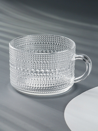 Кружка стекло, 380 мл, с рельефным узором, Millimi, 806-176