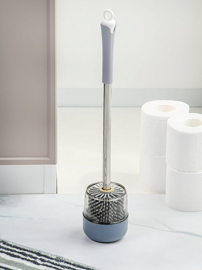 Ерш для туалета напольный, 8.5х8.5х45 см, в асс, пластик, прозрачный, Y4-11247